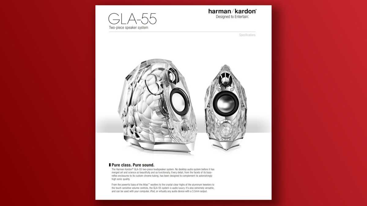 Harman Kardon GLA-55 original marketing copy