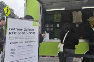 Nvidia sells hard-to-get RTX GPUs from a 'food truck'